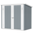 Abri de Jardin Serina Robuste Étanche Double Porte Verrouillable Gris Clair