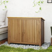 Armoire Graziadio Rangement Jardin Bois Étanche 2 Portes Marron Compacte