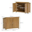 Armoire Graziadio Rangement Jardin Bois Étanche 2 Portes Marron Compacte