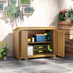 Armoire Graziadio Rangement Jardin Bois Étanche 2 Portes Marron Compacte