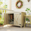 Armoire Altamura Rangement Jardin Bois Étagère Sécurisé Naturel 110x60x88 cm