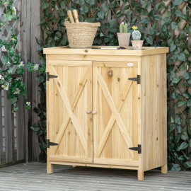 Armoire Jardin Dalías Table Rempotage 2 en 1 Bois Sapin Métal Galvanisé