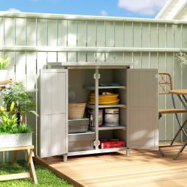Abri de Jardin Zébreval Rangement Extérieur Étanche Gris 75x40x90 cm