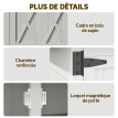 Abri de Jardin Zébreval Rangement Extérieur Étanche Gris 75x40x90 cm