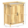 Armoire Jardin Wrekenfield Rangement Établi Toit Ouvrant Bois Naturel 74x43x88 cm