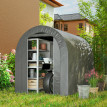 Abri Obejo Rangement Extérieur Étanche Acier Galvanisé PE Gris 239x159x190 cm