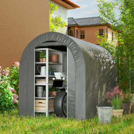 Abri Obejo Rangement Extérieur Étanche Acier Galvanisé PE Gris 239x159x190 cm
