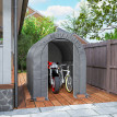 Abri Obejo Rangement Extérieur Étanche Acier Galvanisé PE Gris 239x159x190 cm