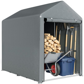 Abri Bermundez Rangement Extérieur Résistant UV Gris Foncé 120x179 cm
