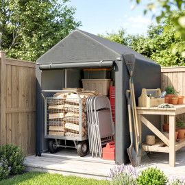 Abri Bermundez Rangement Extérieur Résistant UV Gris Foncé 120x179 cm