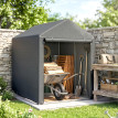 Abri Bermundez Rangement Extérieur Résistant UV Gris Foncé 120x179 cm