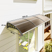 Auvent Foscolo Marquise Design Voûté Anti-UV Noir Protection Optimale 303x96 cm