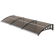Auvent Foscolo Marquise Design Voûté Anti-UV Noir Protection Optimale 303x96 cm