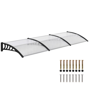 Auvent Sanftbach Protection Style Design Voûté Noir Transparent 303 cm