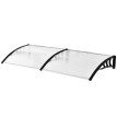 Auvent Marquise Niederbach Protection Entrée Design Voûté Transparent Noir 197 cm