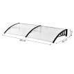Auvent Marquise Niederbach Protection Entrée Design Voûté Transparent Noir 197 cm