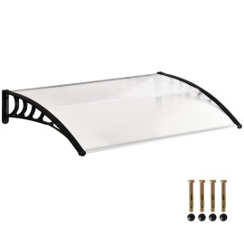 Auvent Marquise Dunstan Voûté Design Extérieur Protection Pluie Noir 150 cm