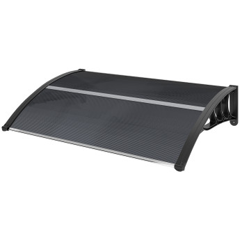 Auvent Marquise Kervarc Protection Extérieure Design Voûté Transparent Noir 100x75 cm