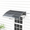 Auvent Marquise Kervarc Protection Extérieure Design Voûté Transparent Noir 100x75 cm