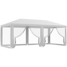 Tonnelle Heatherwick Barnum Colonial 6 Moustiquaires Amovibles Blanc Noir 5,85x2,95m