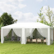 Tonnelle Heatherwick Barnum Colonial 6 Moustiquaires Amovibles Blanc Noir 5,85x2,95m