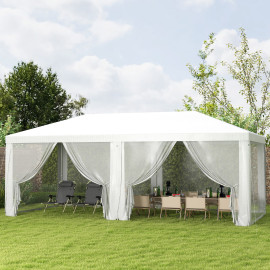 Tonnelle Heatherwick Barnum Colonial 6 Moustiquaires Amovibles Blanc Noir 5,85x2,95m