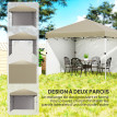 Tonnelle Junghold Pop-Up Anti-UV 30+ Beige avec Lestage et Sac de Transport Inclus