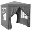 Tonnelle Meginhard Pop-Up Pliable Automatique 2x2m Gris Jardin Fête Extérieur Résistante
