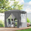 Tonnelle Meginhard Pop-Up Pliable Automatique 2x2m Gris Jardin Fête Extérieur Résistante