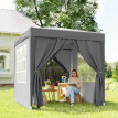 Tonnelle Meginhard Pop-Up Pliable Automatique 2x2m Gris Jardin Fête Extérieur Résistante