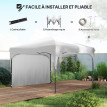 Tonnelle Ugolotto Barnum Pliant avec Paroi Latérale Amovible Blanc Jardins Fêtes Réceptions