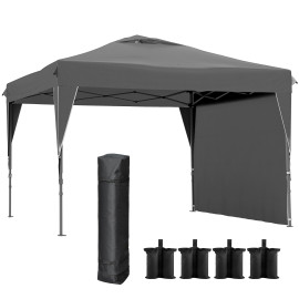 Tonnelle Leodegar Pop-Up 3x3m Barnum Pliant Gris Résistant Anti-UV Acier Époxy