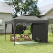 Tonnelle Leodegar Pop-Up 3x3m Barnum Pliant Gris Résistant Anti-UV Acier Époxy