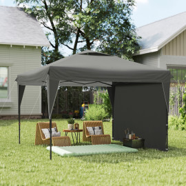 Tonnelle Leodegar Pop-Up 3x3m Barnum Pliant Gris Résistant Anti-UV Acier Époxy