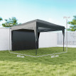 Tonnelle Leodegar Pop-Up 3x3m Barnum Pliant Gris Résistant Anti-UV Acier Époxy
