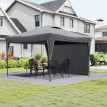 Tonnelle Leodegar Pop-Up 3x3m Barnum Pliant Gris Résistant Anti-UV Acier Époxy