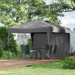 Tonnelle Leodegar Pop-Up 3x3m Barnum Pliant Gris Résistant Anti-UV Acier Époxy
