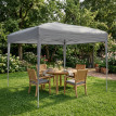 Tonnelle Calasparra Barnum Pliant Compact Gris Extérieur Fête Jardin Résistante