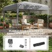Tonnelle Calasparra Barnum Pliant Compact Gris Extérieur Fête Jardin Résistante