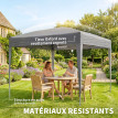Tonnelle Calasparra Barnum Pliant Compact Gris Extérieur Fête Jardin Résistante