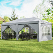 Tonnelle Taleggio Barnum Pliable Pop-Up Gris Clair 5,85x2,95m Étanche Anti-UV Fêtes Extérieur