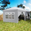 Tonnelle Taleggio Barnum Pliable Pop-Up Gris Clair 5,85x2,95m Étanche Anti-UV Fêtes Extérieur