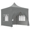 Nampace Tonnelle Pop-Up 3x3m Gris Résistante UV Ventilation Optimale Jardin Réception