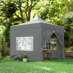 Nampace Tonnelle Pop-Up 3x3m Gris Résistante UV Ventilation Optimale Jardin Réception