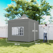 Nampace Tonnelle Pop-Up 3x3m Gris Résistante UV Ventilation Optimale Jardin Réception