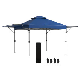 Barnum Nigüelas pliant double toit protection UV bleu jardin extérieur fête