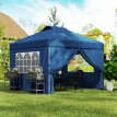 Tonnelle Ronan Pop-Up 3x3m Anti-UV Bleu avec Sac Transport