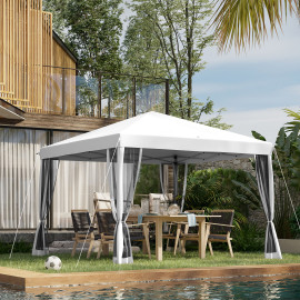 Tonnelle Edwyn Pop-Up 4 Moustiquaires Barnum Colonial Blanc Cassé Résistant UV