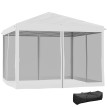 Tonnelle Edwyn Pop-Up 4 Moustiquaires Barnum Colonial Blanc Cassé Résistant UV