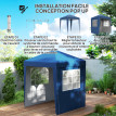 Tonnelle Pwyll Barnum Pop-Up Pliable Réglable 3 Hauteurs Bleu